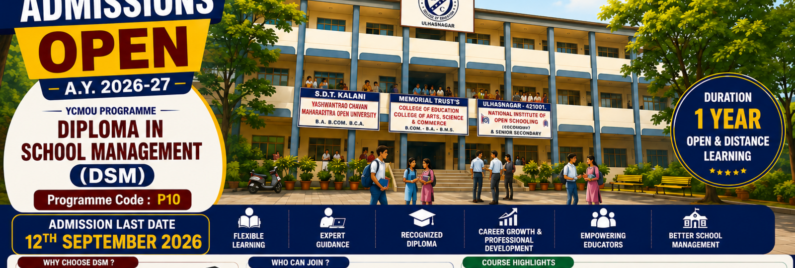 Diploma in School Management admissions open at SDT Kalani College of Education
